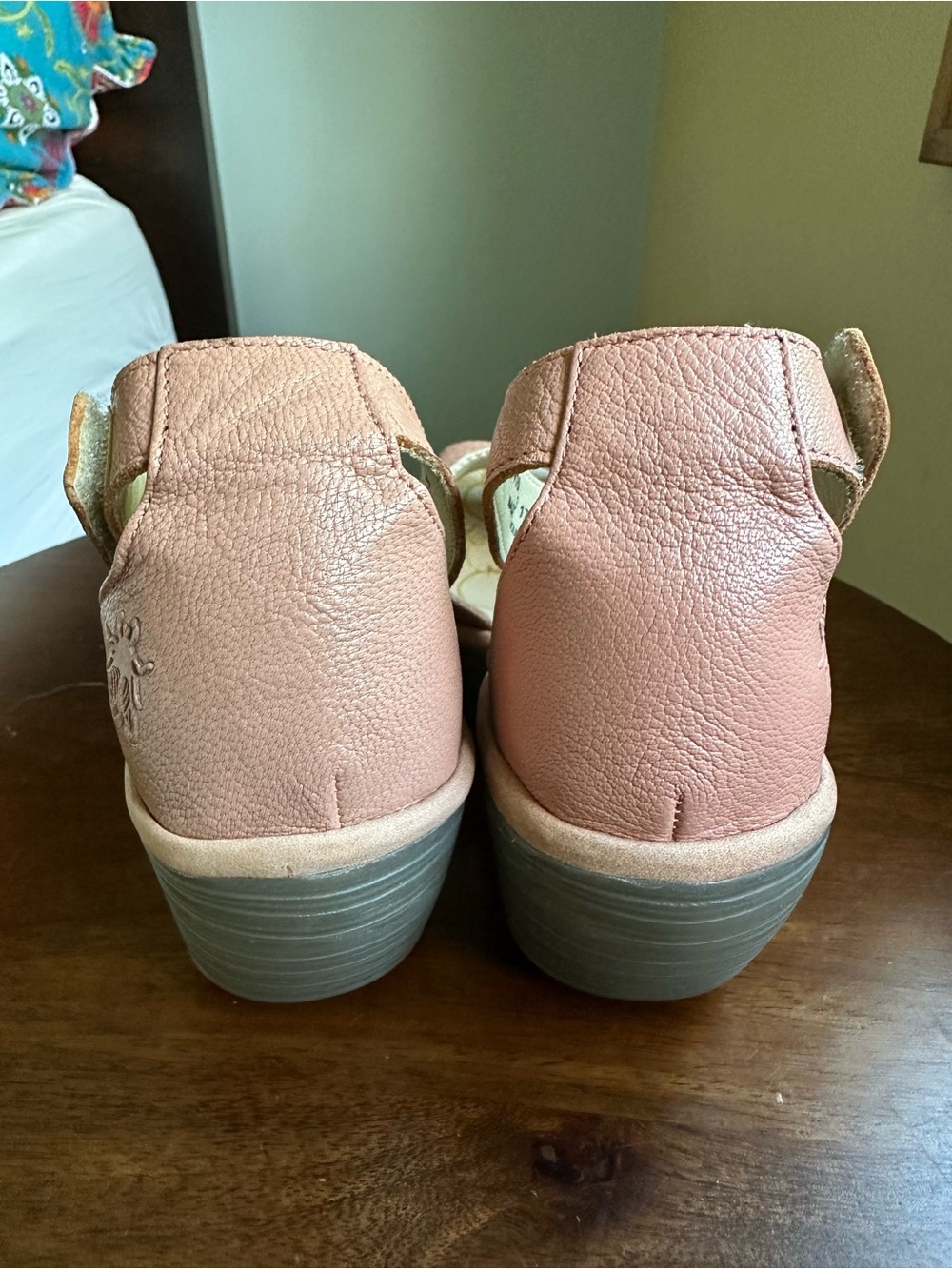 Fly London Yake Perf Leather Platform Wedge Sandals -Rose Pink EU 37/US 6.5-7 - Picture 5 of 11